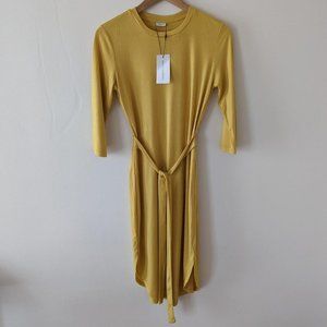 NWT ASOS/Jacqueline de Yong yellow jersey dress with tie waist